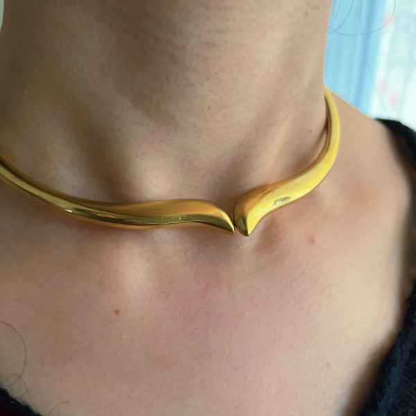 Coral necklace gold plated